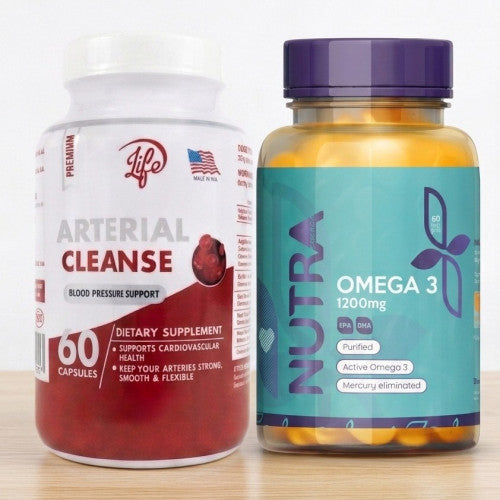 COMBO ARTERIAS FUERTES & CORAZÓN SANO (ARTERIAL CLEANSE + OMEGA 3 NUTRA
